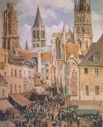 Camille Pissarro The Old Marketplace in Rouen and the Rue de I'Epicerie (mk09) china oil painting artist
